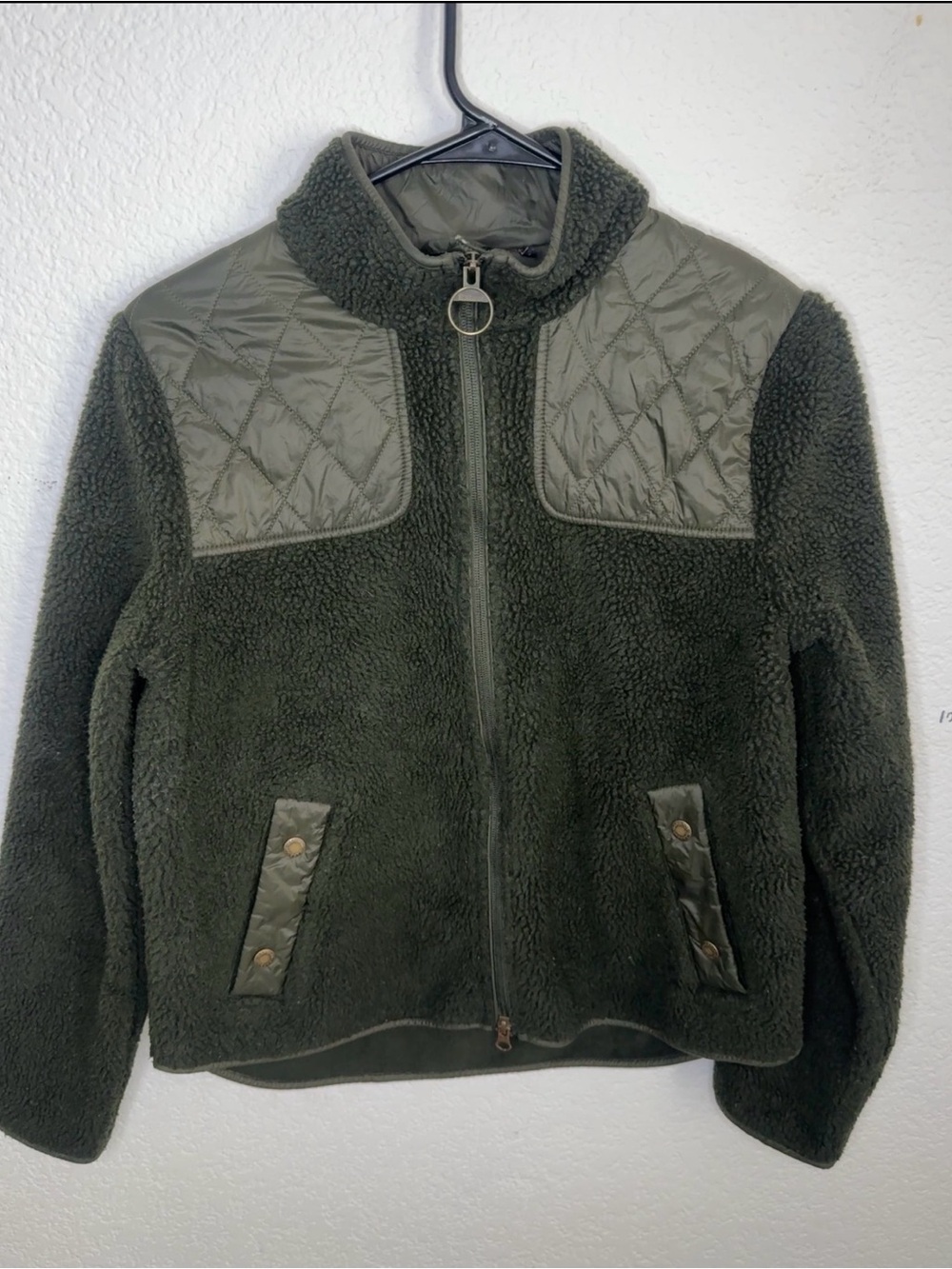 Barbour Olive Green Teddy Fleece Jacket